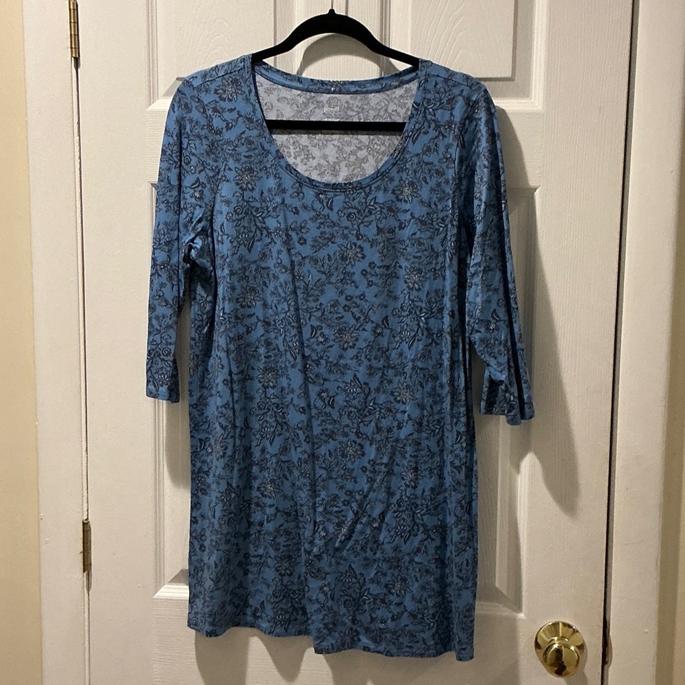 Pure Jill Blue Floral Dress/ Tunic Size Large